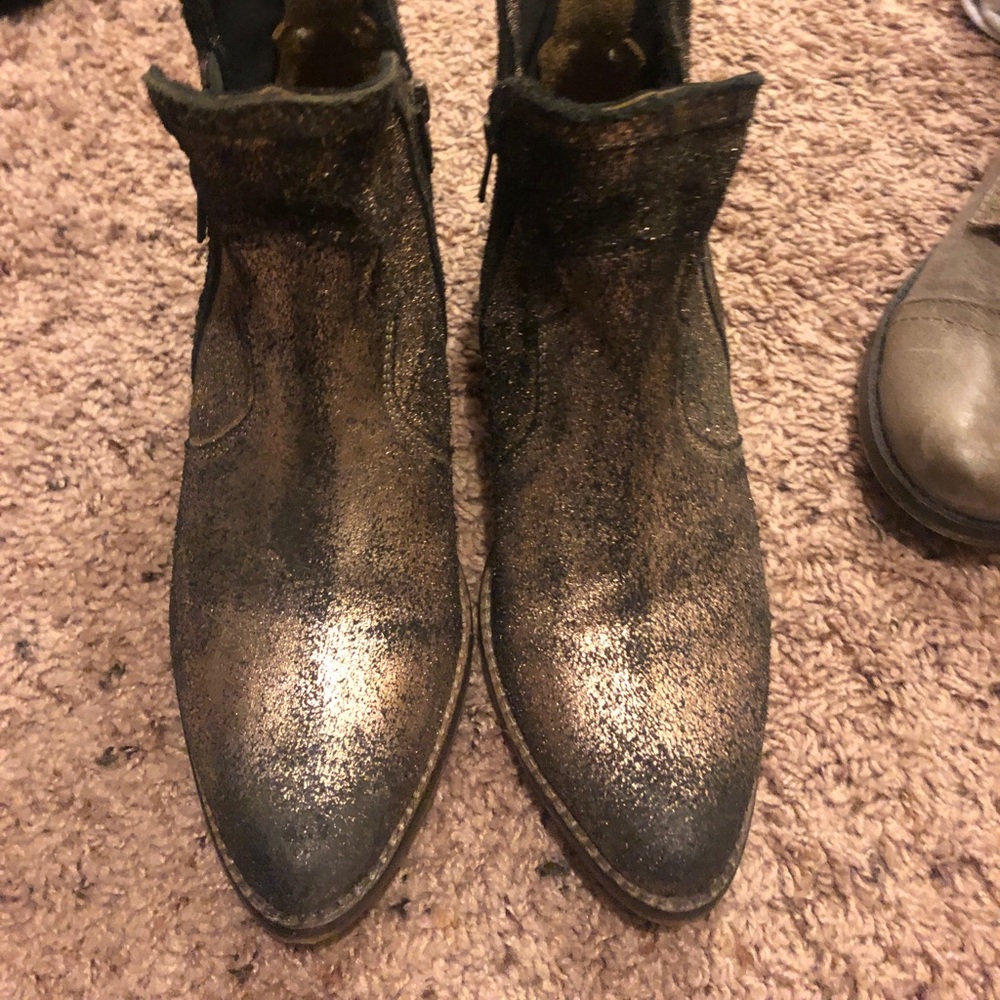 Gold booties